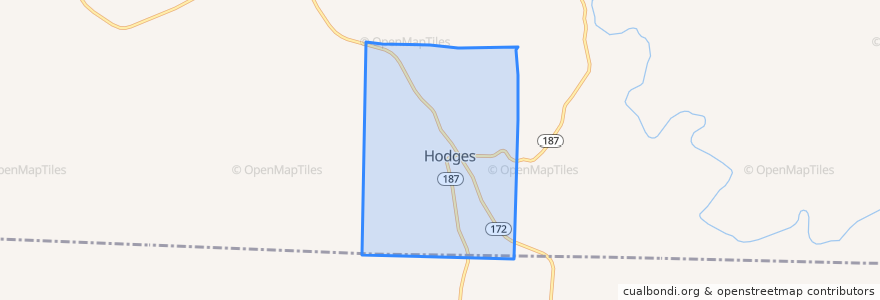 Mapa de ubicacion de Hodges.