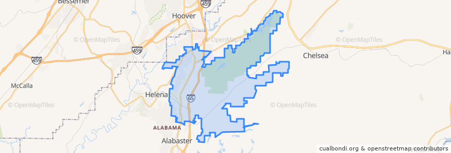 Mapa de ubicacion de Pelham.