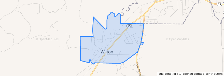 Mapa de ubicacion de Wilton.