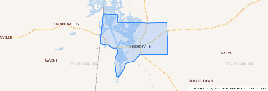 Mapa de ubicacion de Pickensville.