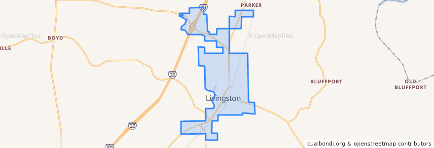 Mapa de ubicacion de Livingston.