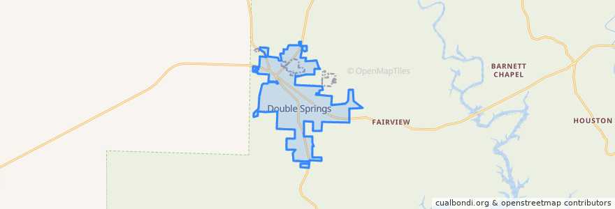 Mapa de ubicacion de Double Springs.