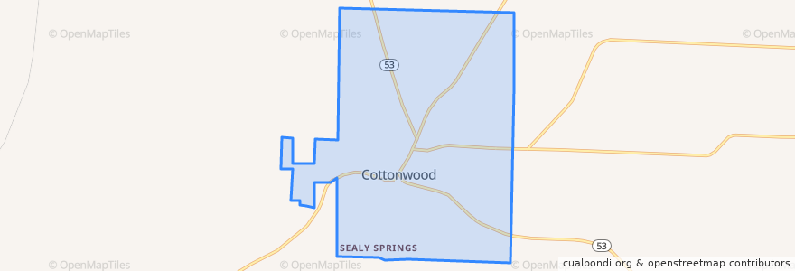 Mapa de ubicacion de Cottonwood.