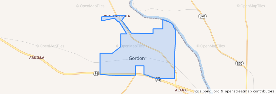 Mapa de ubicacion de Gordon.