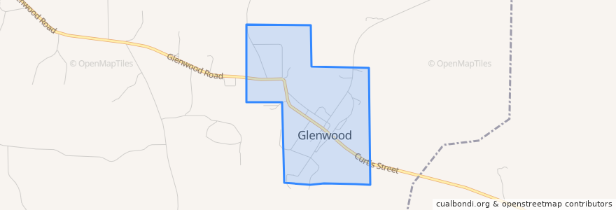 Mapa de ubicacion de Glenwood.