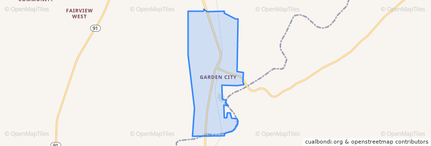 Mapa de ubicacion de Garden City.