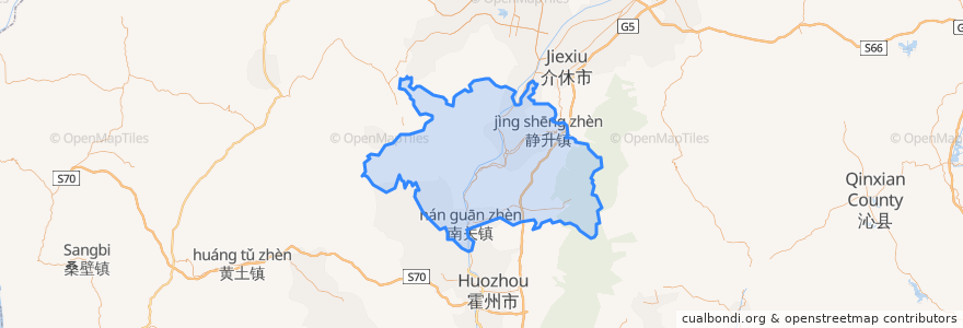 Mapa de ubicacion de Lingshi County.