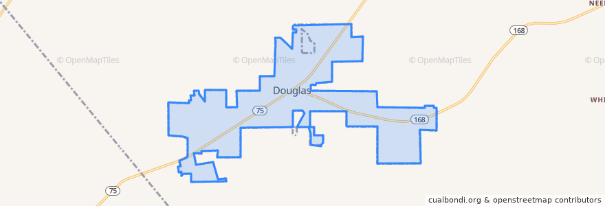 Mapa de ubicacion de Douglas.