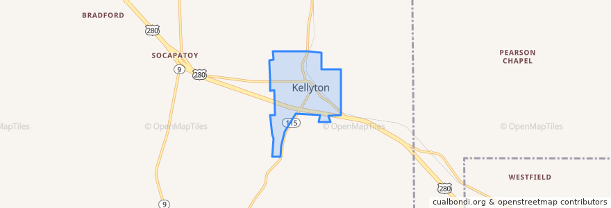 Mapa de ubicacion de Kellyton.