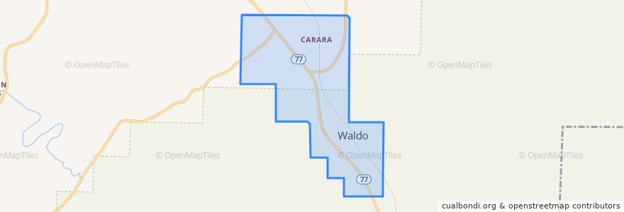 Mapa de ubicacion de Waldo.