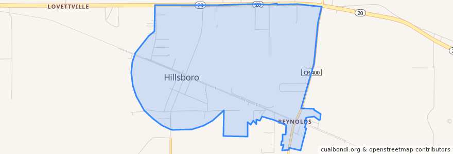 Mapa de ubicacion de Hillsboro.