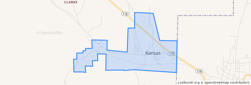 Mapa de ubicacion de Kansas.