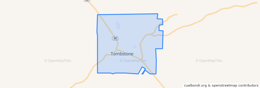 Mapa de ubicacion de Tombstone.