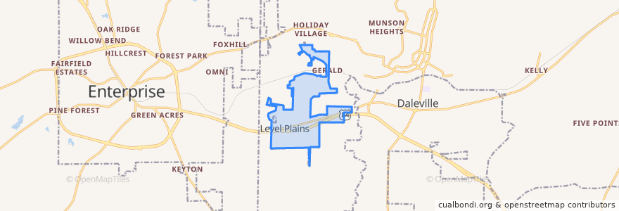 Mapa de ubicacion de Level Plains.