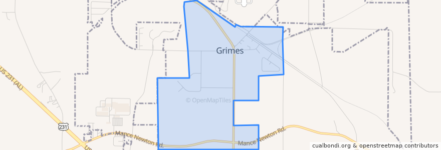 Mapa de ubicacion de Grimes.