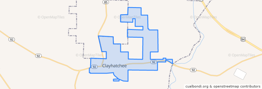 Mapa de ubicacion de Clayhatchee.