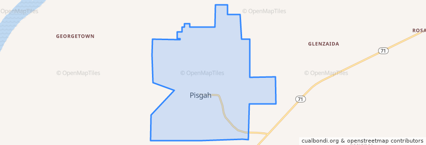 Mapa de ubicacion de Pisgah.