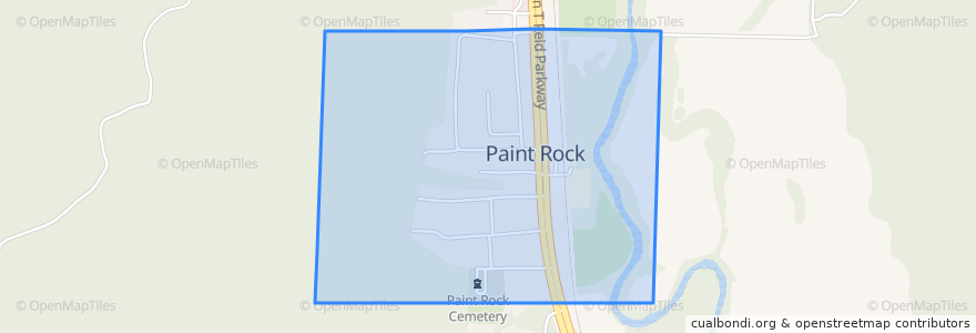 Mapa de ubicacion de Paint Rock.