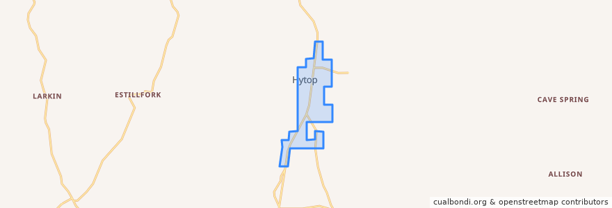 Mapa de ubicacion de Hytop.