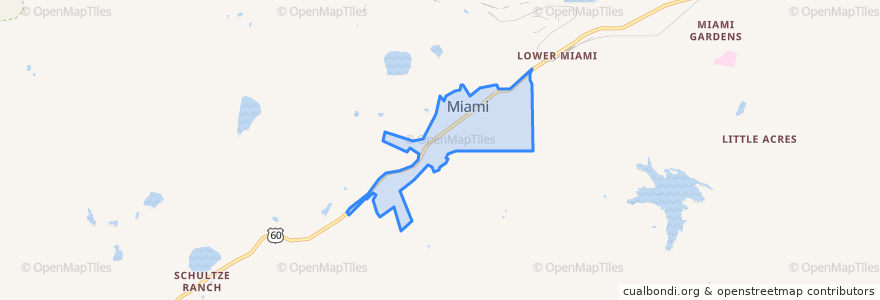 Mapa de ubicacion de Miami.