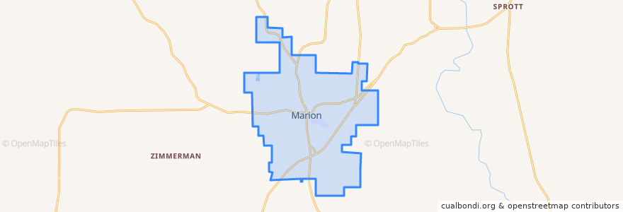 Mapa de ubicacion de Marion.