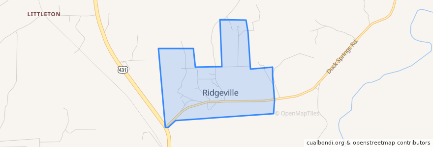 Mapa de ubicacion de Ridgeville.