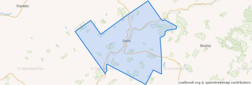 Mapa de ubicacion de Town of Delhi.