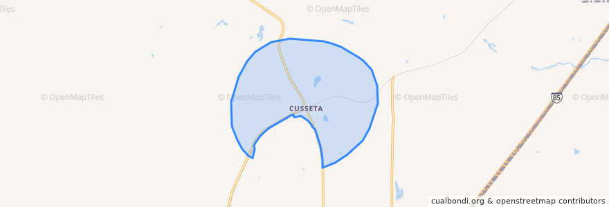 Mapa de ubicacion de Cusseta.