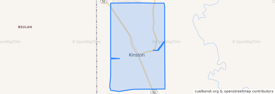 Mapa de ubicacion de Kinston.