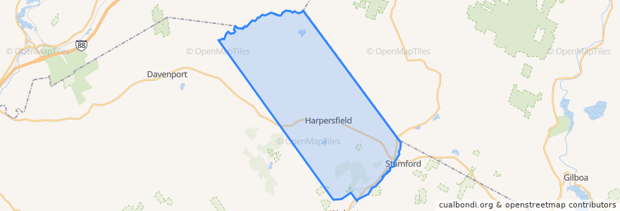 Mapa de ubicacion de Town of Harpersfield.