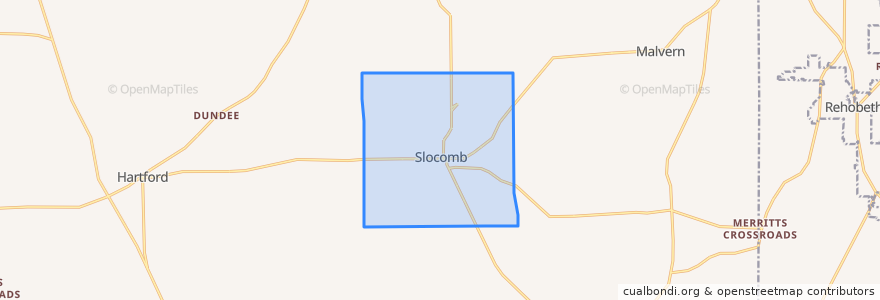 Mapa de ubicacion de Slocomb.