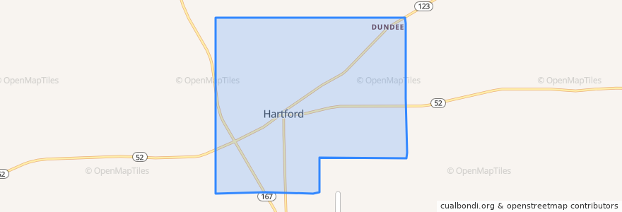 Mapa de ubicacion de Hartford.