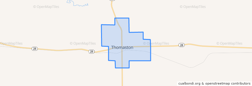 Mapa de ubicacion de Thomaston.