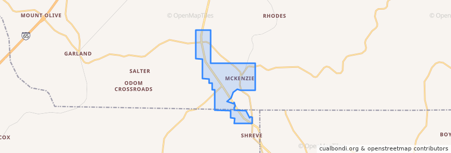 Mapa de ubicacion de McKenzie.