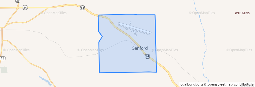 Mapa de ubicacion de Sanford.