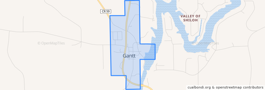 Mapa de ubicacion de Gantt.