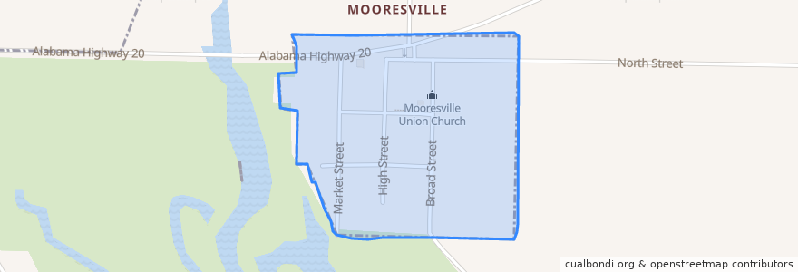 Mapa de ubicacion de Mooresville.