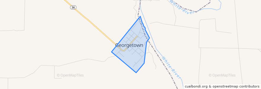 Mapa de ubicacion de Georgetown.