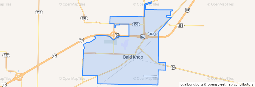 Mapa de ubicacion de Bald Knob.