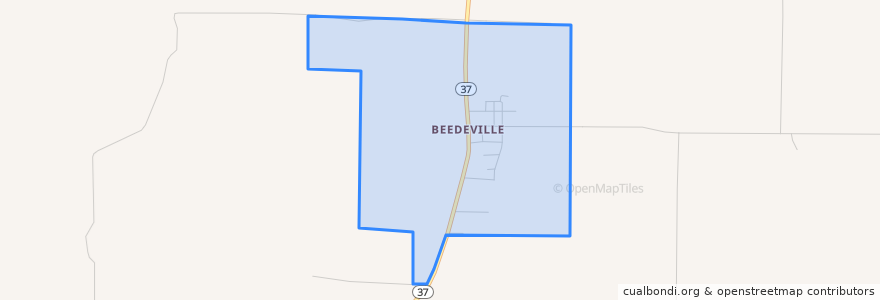 Mapa de ubicacion de Beedeville.