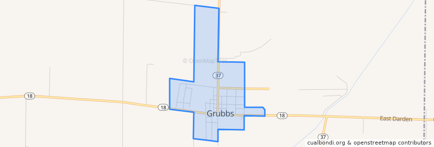 Mapa de ubicacion de Grubbs.