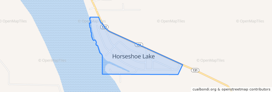 Mapa de ubicacion de Horseshoe Lake.