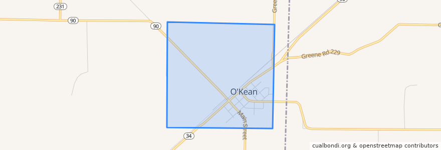 Mapa de ubicacion de O"Kean.