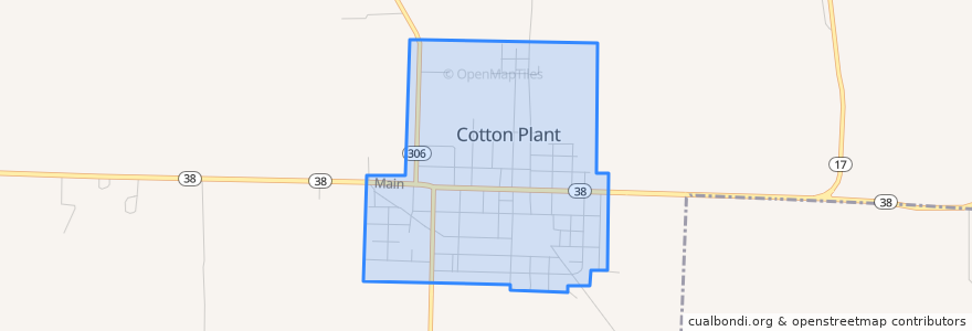 Mapa de ubicacion de Cotton Plant.