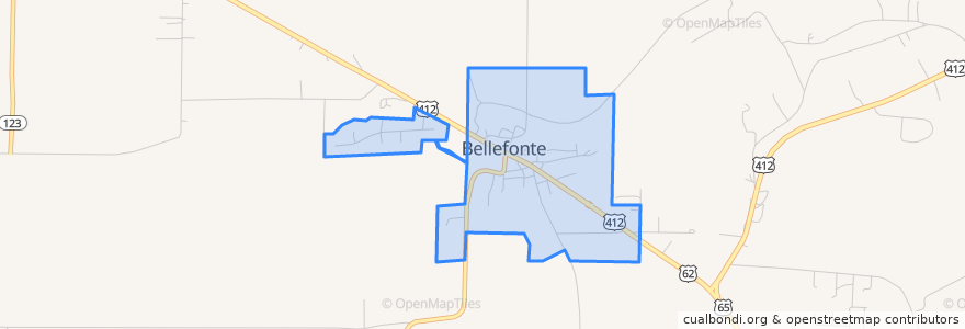 Mapa de ubicacion de Bellefonte.