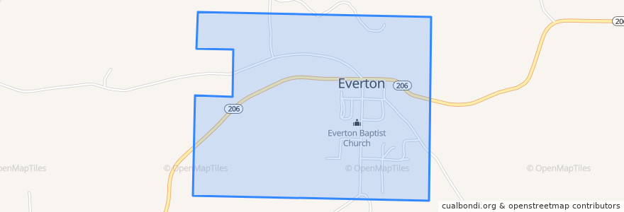 Mapa de ubicacion de Everton.