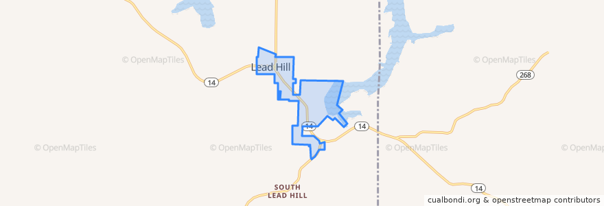 Mapa de ubicacion de Lead Hill.