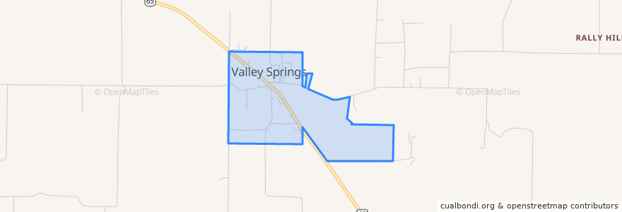 Mapa de ubicacion de Valley Springs.