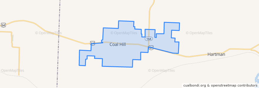 Mapa de ubicacion de Coal Hill.