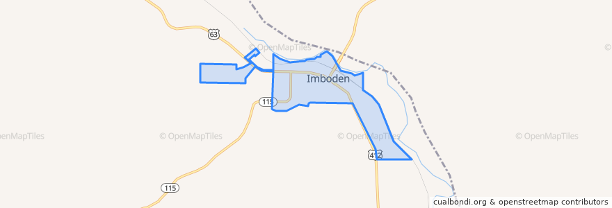 Mapa de ubicacion de Imboden.